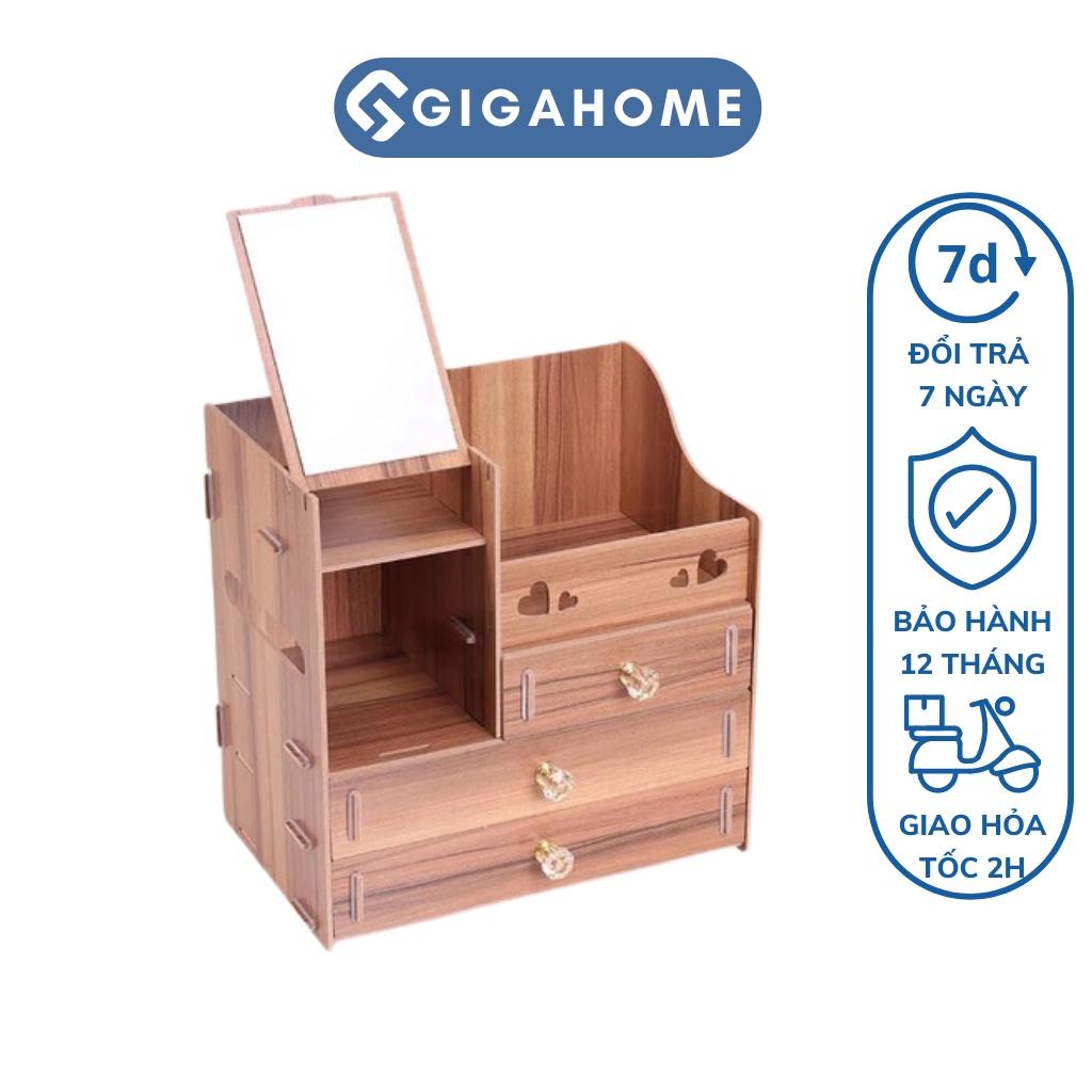 Kệ Đựng Mỹ Phẩm Siêu Tịch Ích 4 Ngăn Có Gương GIGAHOME dễ Dàng Lắp Ráp 4986