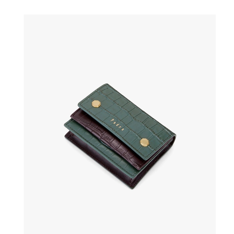 VÍ MINI  - PW4-26500001 - Croc-Effect Embossed Leather Card Holder