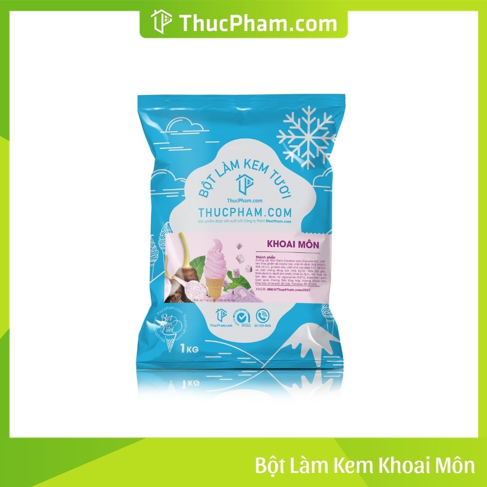 Bột Làm Kem Tươi THUCPHAM.COM Vị Khoai Môn - 1kg - Công Thức Độc Quyền Hương Vị Mới, Không Gắt, Không Hắc