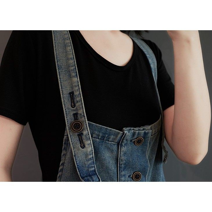 [ORDER] -Có ảnh thật) Quần yếm denim dạng rộng (size M-XXL fit đến 80kg) - Có ảnh thật | BigBuy360 - bigbuy360.vn
