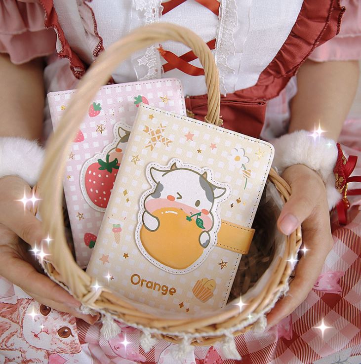 Sổ Bìa Da Hình Bò Sữa Trái Cây Happy Time MR-HA001-041