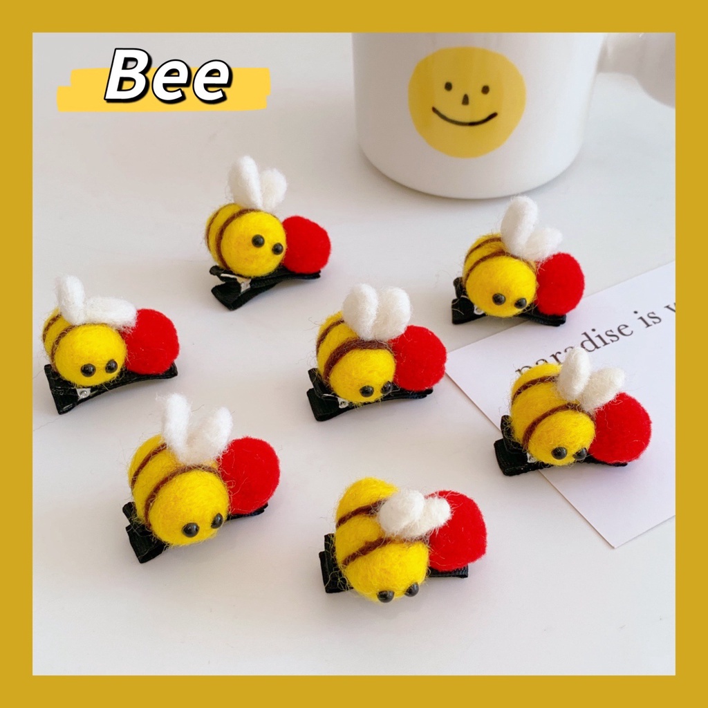Kẹp tóc hình chú ong đính bóng lông dễ thương cho nữ