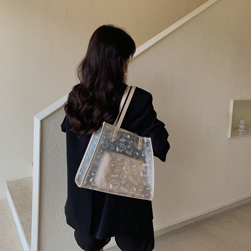 [Spot] General Brand Southwind Printed Tote Bag Transparent Jelly Tote Bag Large Capacity Shoulder Bag Large Bag