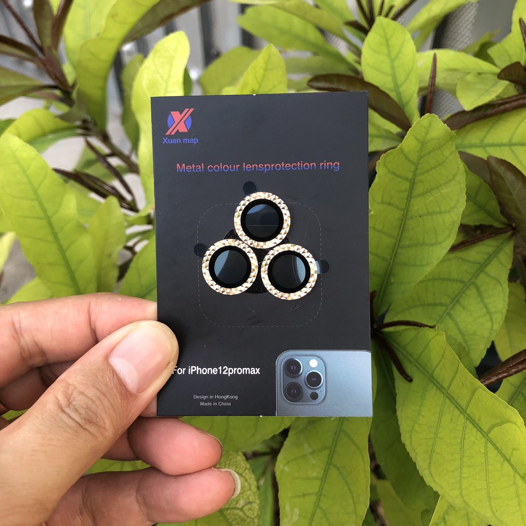 Bộ 3 Vòng Bảo Vệ Camera iP 12Pro - 12Pro Max - Chống Bụi, Hạn chế vân tay &amp; Mờ Camera - Phay Kim Cương Xịn Xò - NEW