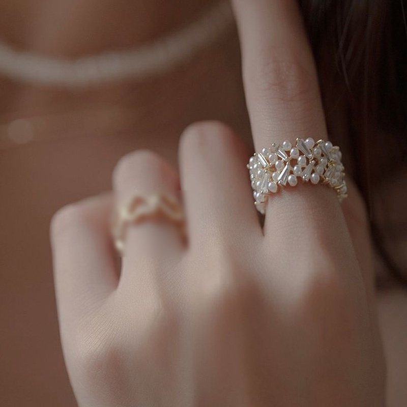Sang Trọng Nhẫn Hở Đính Đá Phong Cách Vintage Cho Nữ