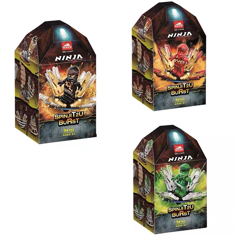 Lắp ráp Con quay lốc xoáy Ninjago 2021 Kai 11548 Cole 11547 Lloyd 11549
