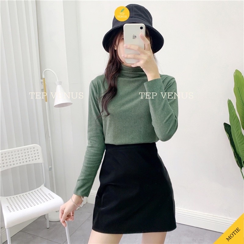 [SALE 40%] Áo phông cao cổ dài tay, áo giữ nhiệt nữ, Cổ 3 Phân AGN/158 (Full Túi Zip)