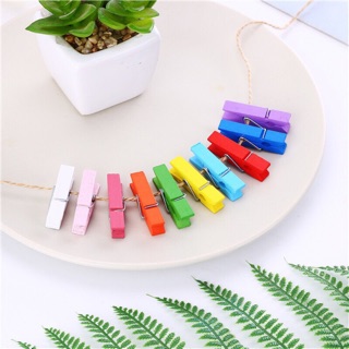 Set 10 kẹp gỗ kèm dây treo loại tốt 3,5cm