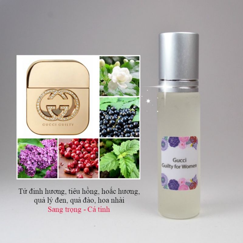 Tinh Dầu Nước Hoa Pháp Gu.cci Guilty for Women 10ml. Nữ tính, sang trọng