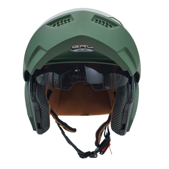 Mũ Bảo Hiểm Fullface Lật Hàm GRO 2 Lớp Kính - BH Chính Hãng 12 Tháng (Tặng Khăn Trùm Ninja)