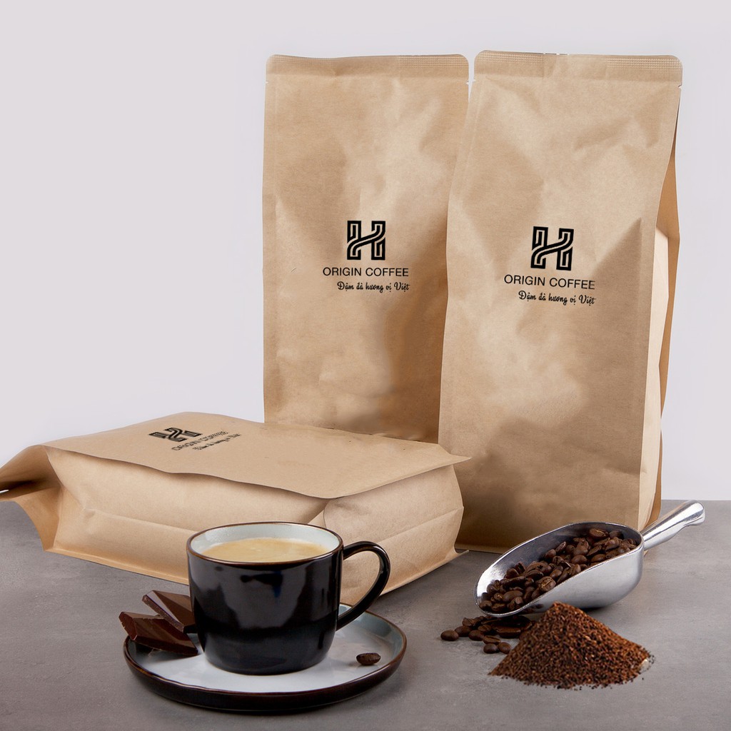 Cà phê rang mộc nguyên chất H ORIGIN COFFEE Gu Mạnh Mẽ - đậm đà thơm ngon cafe bột pha phin sạch 100% từ Đăk Mil- (500g)