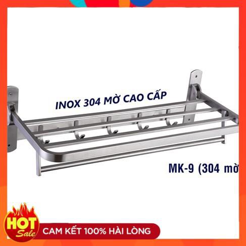 Máng Treo Khăn Tầng Gấp Gọn Đa Năng,thanh treo khăn kèm móc quần áo Cao Cấp Inox 304 MK 9