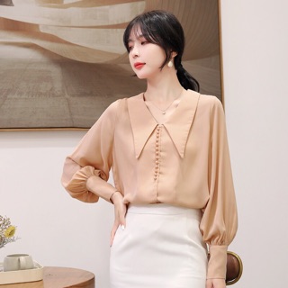 (Sẵn) Áo sơ mi thư ký Kim - Áo sơ mi nữ voan Hàn Quốc