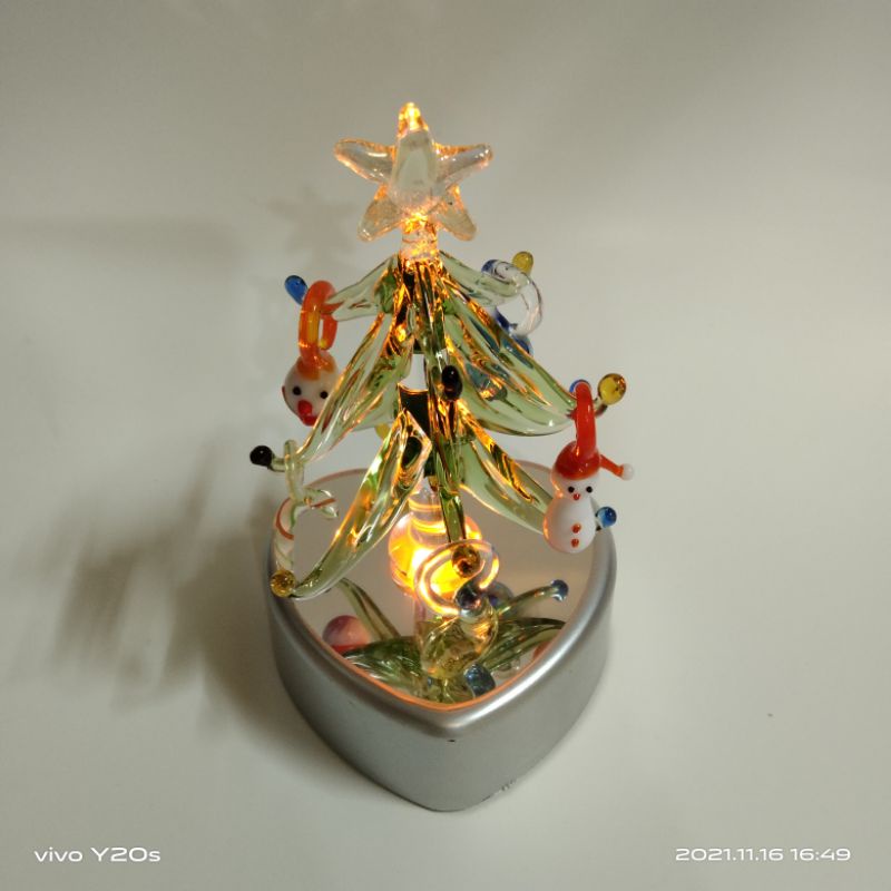 Cây thông thủy tinh trang trí/trưng bày Noel