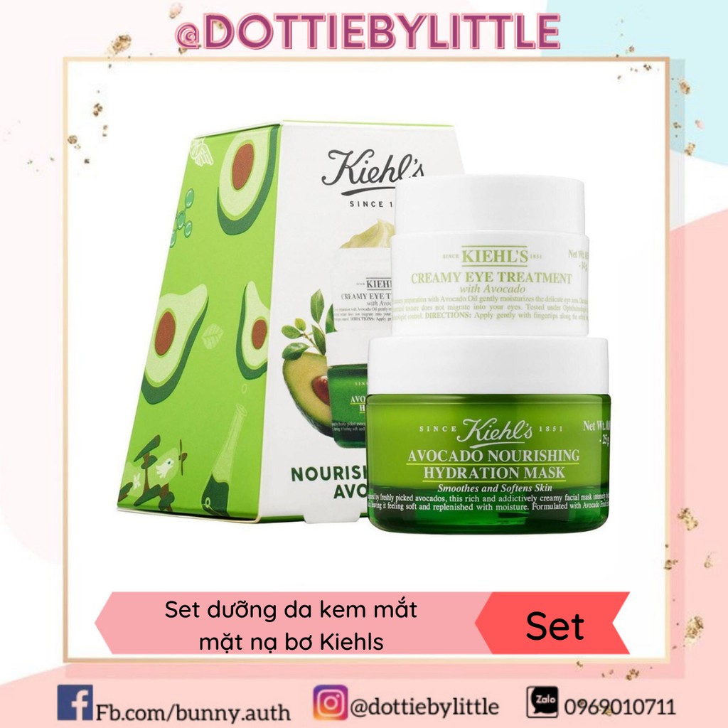 [BILL US] Set dưỡng da bơ Kiehls Avocado Nourishing