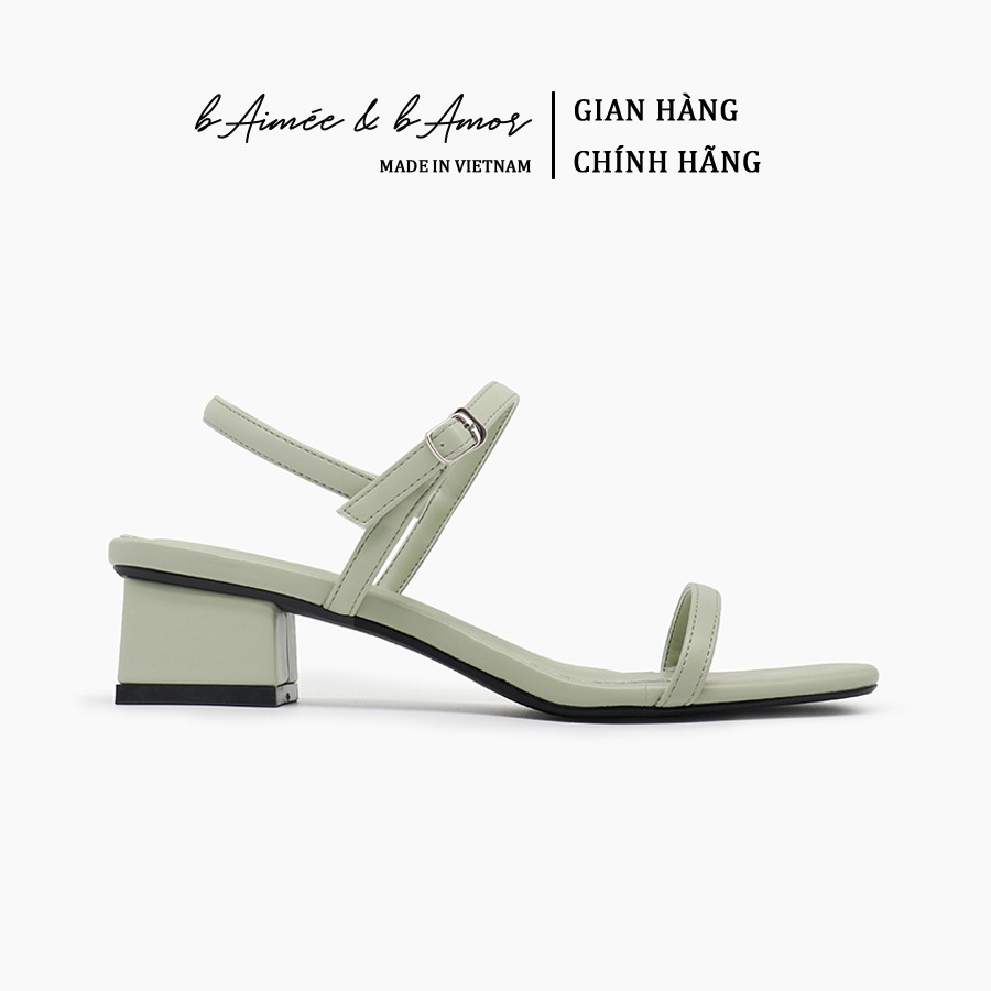 Sandal cao gót nữ 3 phân quai mảnh gót vuông mũi vuông thời trang hàn quốc đẹp cao cấp bAimée &amp; bAmor - MS1588