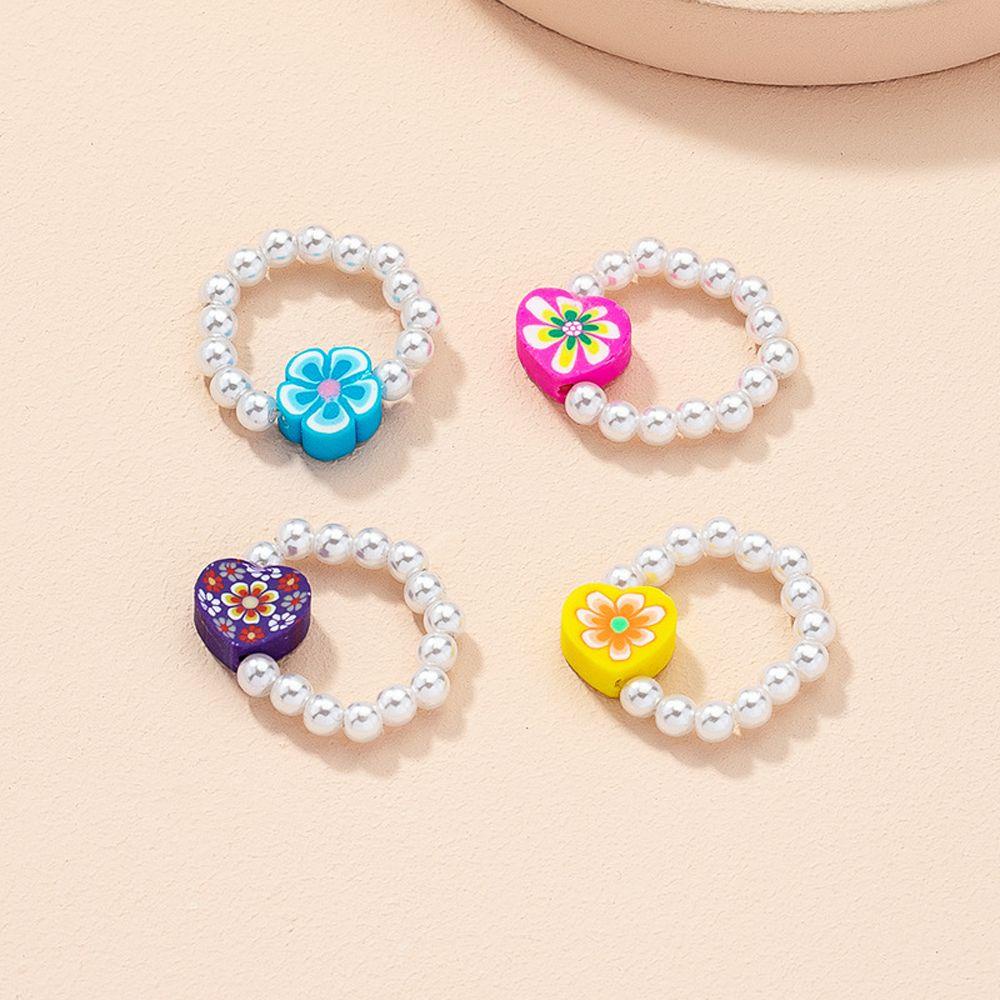 Nhẫn Acrylic Hình Hoa Trái Tim VANES1 Thời Trang Hàn Quốc Dành Cho Nữ