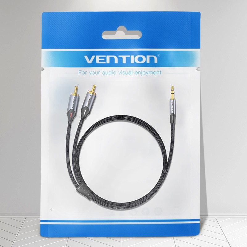 Dây Cáp Chuyển Đổi Vention Đầu Cắm 3.5mm Sang 2RCA Dành Cho Loa