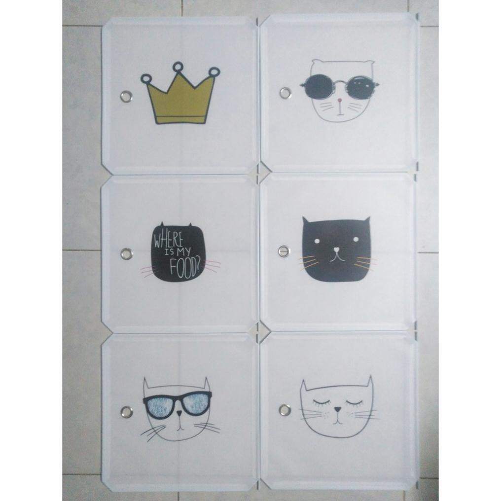 TỦ NHỰA GHÉP ĐỂ QUẦN ÁO 8 Ô CỬA MÈO VUA( TẶNG KÈM THANH TREO ĐỒ)