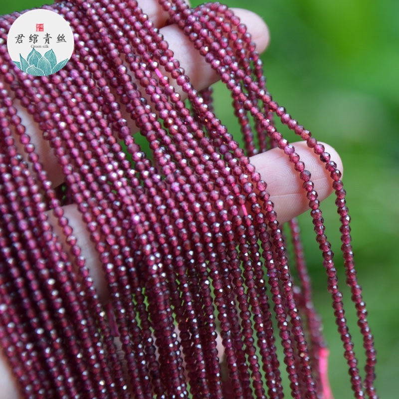 Chuỗi Hạt Đá Burgundy Garnet Tự Nhiên Dùng Làm Vòng Tay diy