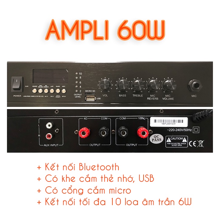 Bộ loa âm trần nghe nhạc giải trí gia đình, quán cafe, nhà hàng, siêu thị, spa...