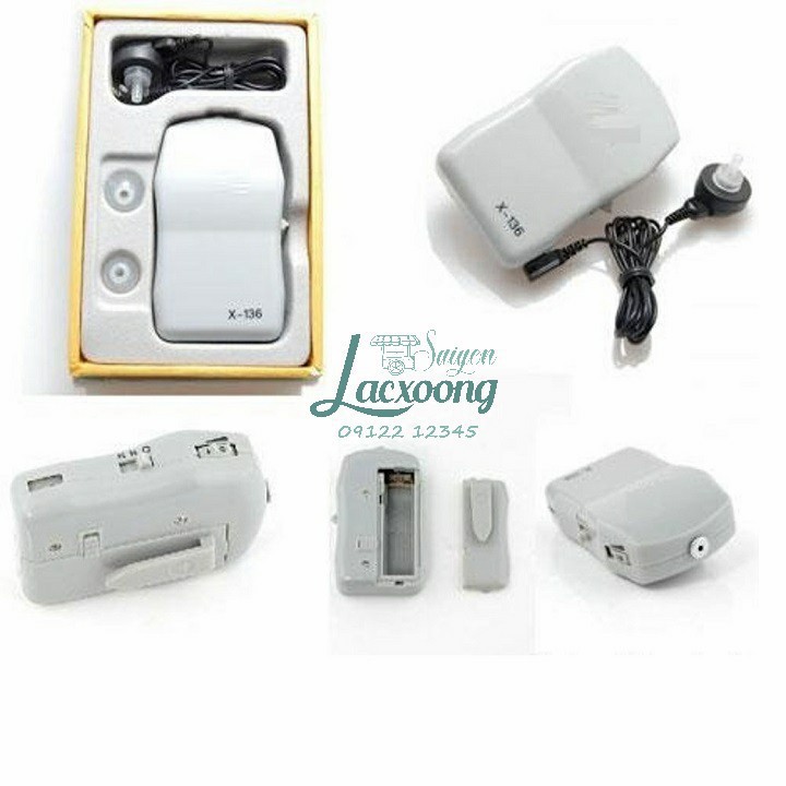Máy trợ thính có dây nghe 1 tai Axon X136 nghe to rõ đã kèm pin