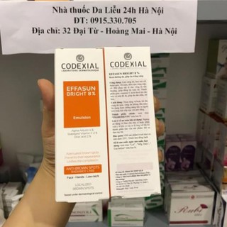 Kem dưỡng da, giúp da trắng sáng Codexial Effasun Bright 8%