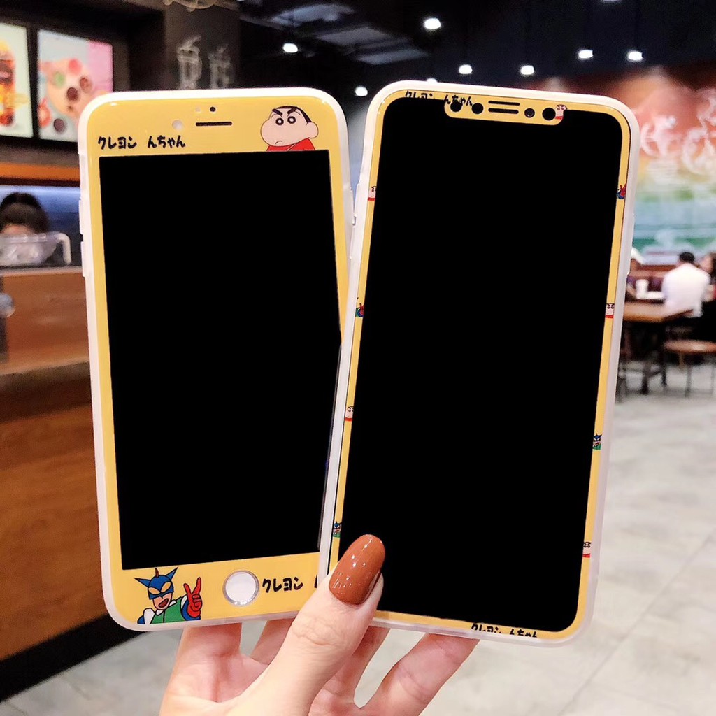 Hoạt Hình Kính Cường Lực Bảo Vệ Màn Hình In Hình Cậu Bé Bút Chì Đáng Yêu Cho Iphone 11 Xsmax 7plus 8plus I6s Xr