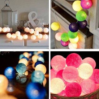 [2M - 20Đ] Dây Đèn Led Hình Quả Cầu Mây Lớn Nhiều Màu Sắc Trang Trí Tiệc Sinh Nhật, Kỷ Niệm - Trắng lạnh