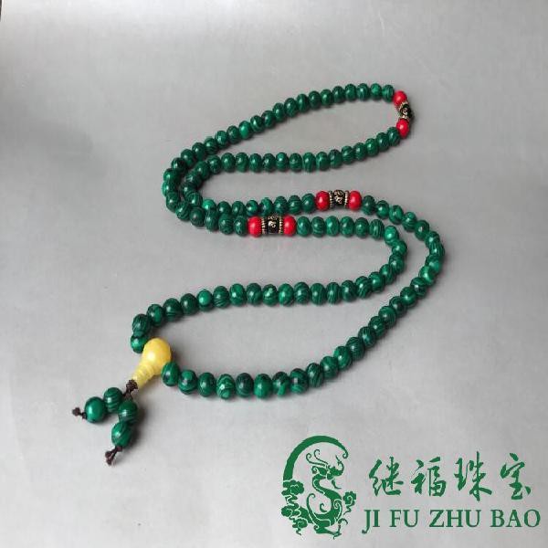 (promo) Chuỗi Hạt Đá Malachite Màu Xanh Lá 8mm 108