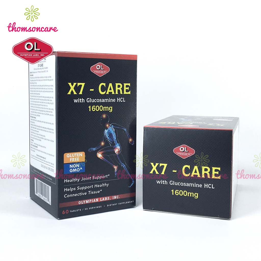 Dưỡng khớp và đĩa đệm X7 Care của Olympian Lab, nhập khẩu từ Mỹ - Hộp 60 Viên X7care tốt cho cột sống, cổ vai gáy