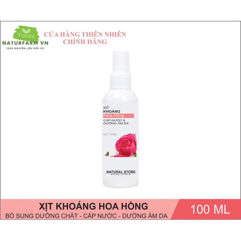 Xịt khoáng chiết xuất Hoa Hồng Organic - cấp ẩm, dưỡng sâu