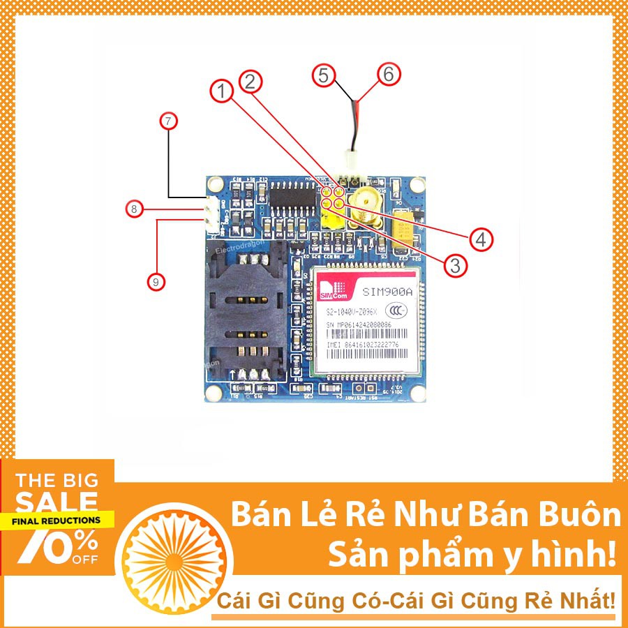 HAUI Mạch Điện Tử Module SIM900A DHCNHN