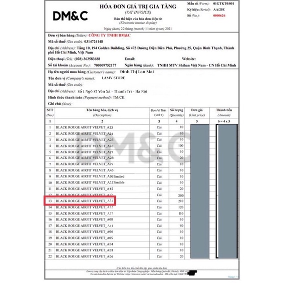 Son Black Rouge A31 màu đỏ nâu trầm Dry Daisy Garden