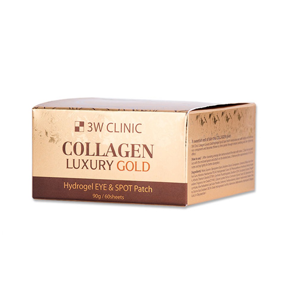 Mặt nạ mắt Collagen 3W Clinic Luxury Gold Hàn Quốc giúp cải thiện nếp ngăn 60 miếng