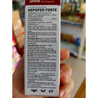 Sắt hữu cơ và vitamin c hepofer forte 15ml trẻ 0 tháng  nhập khẩu italy - ảnh sản phẩm 7