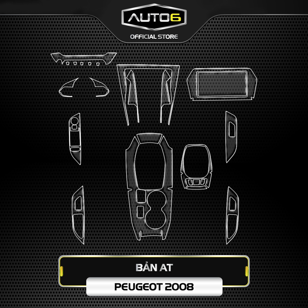 Bộ 5 chi tiết Film PPF trong suốt dán xe PEUGEOT 2008 chống xước bảo vệ nội thất ô tô - AUTO6