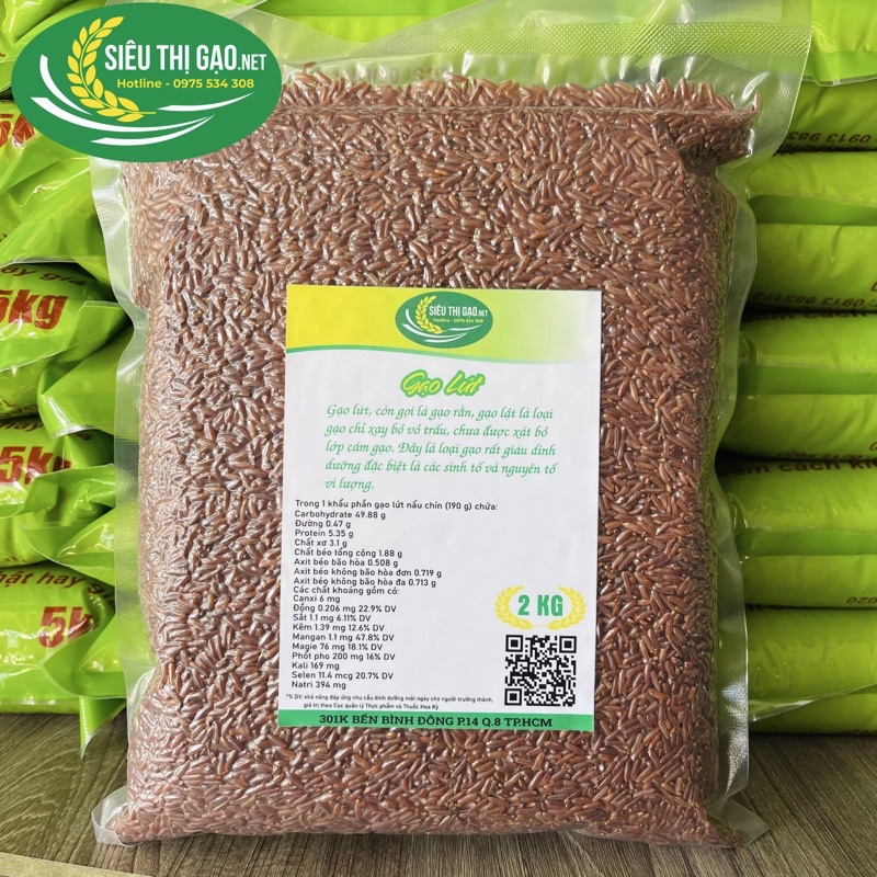 Gạo Lức Huyết Rồng túi 2kg hút chân không