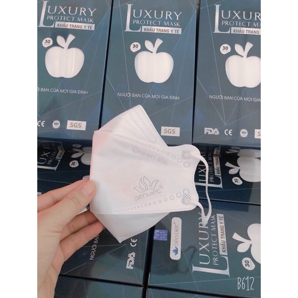Khẩu trang y tế cao cấp LUXURY 4D Sen Việt ,1 hộp 30 cái, lọc bụi,kháng khuẩn | BigBuy360 - bigbuy360.vn