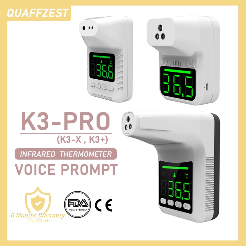Nhiệt Kế Hồng Ngoại K3 Pro Gắn Tường Có Chuông Cảnh Báo Đa Năng Cho Văn Phòng