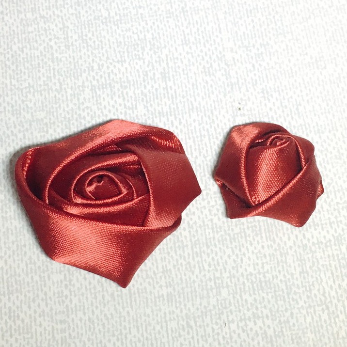 10 Nụ Hoa Hồng Satin Tiệm Thêu Việt Phụ Kiện Handmade