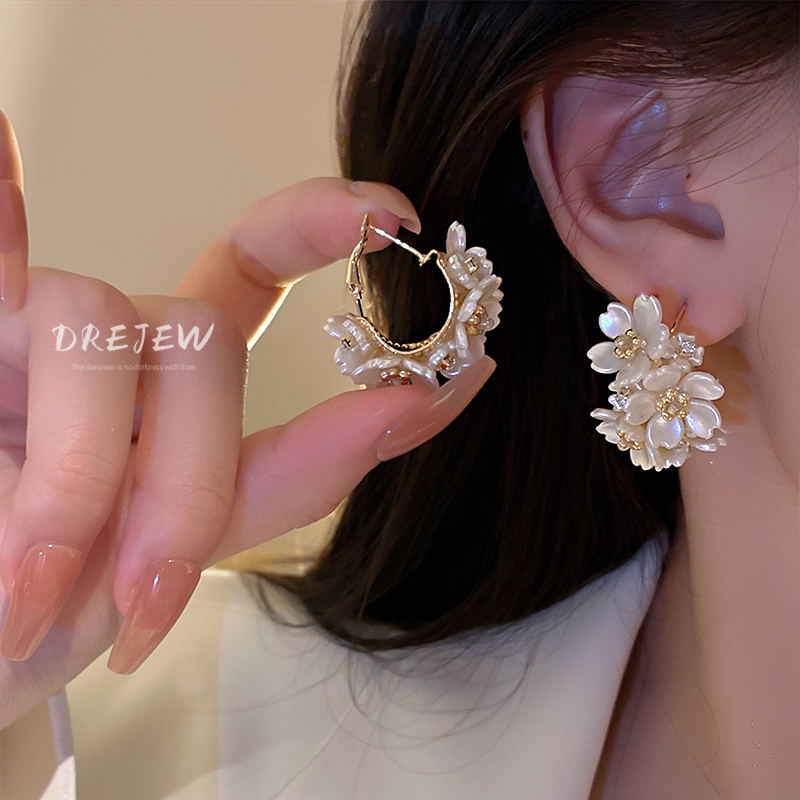 Khuyên Tai Hình Chữ C Đính Đá Kim Cương Mạ Vàng Thật Thời Trang Cho Nữ 1