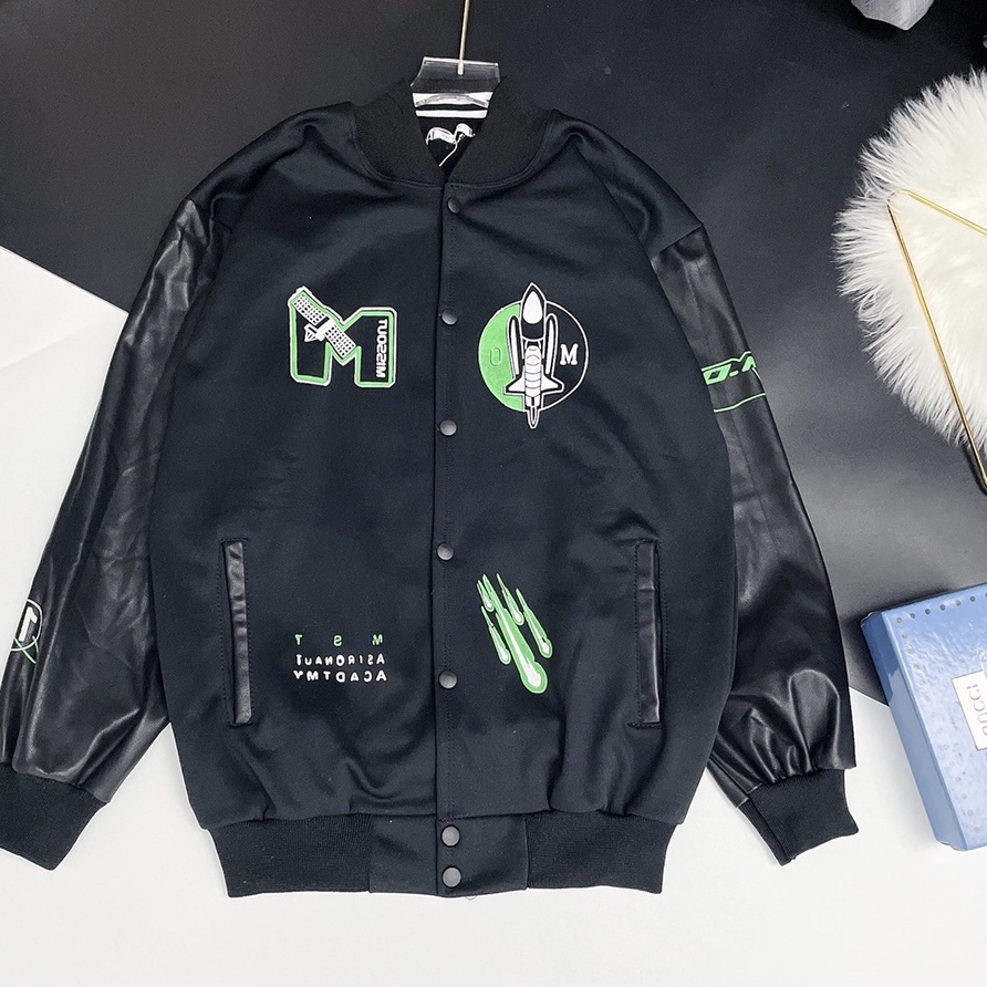 Áo Khoác Bomber Nỉ Thêu Chữ M Hot Trend