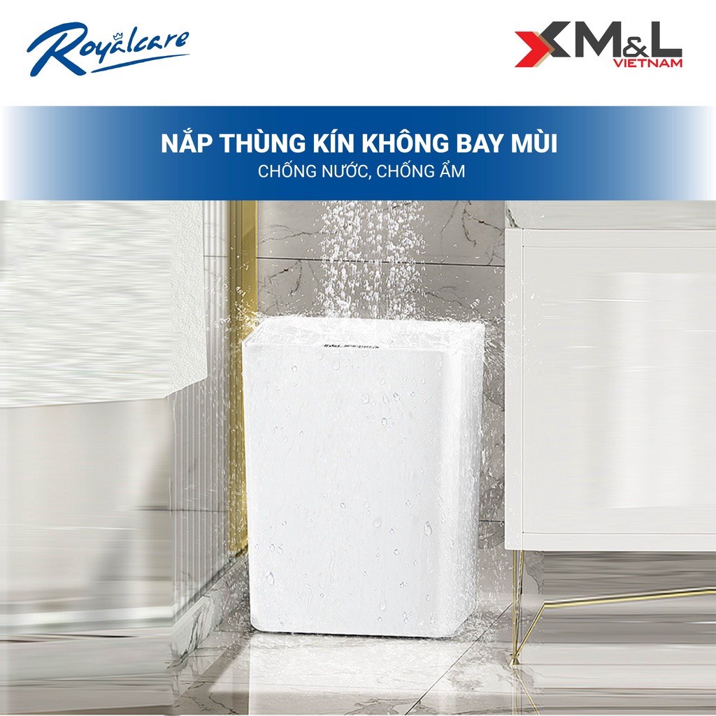 Thùng rác cảm ứng 3 chế độ thông minh M&amp;L FH-2 phong cách Hàn Quốc 15 lít - Hàng chính hãng