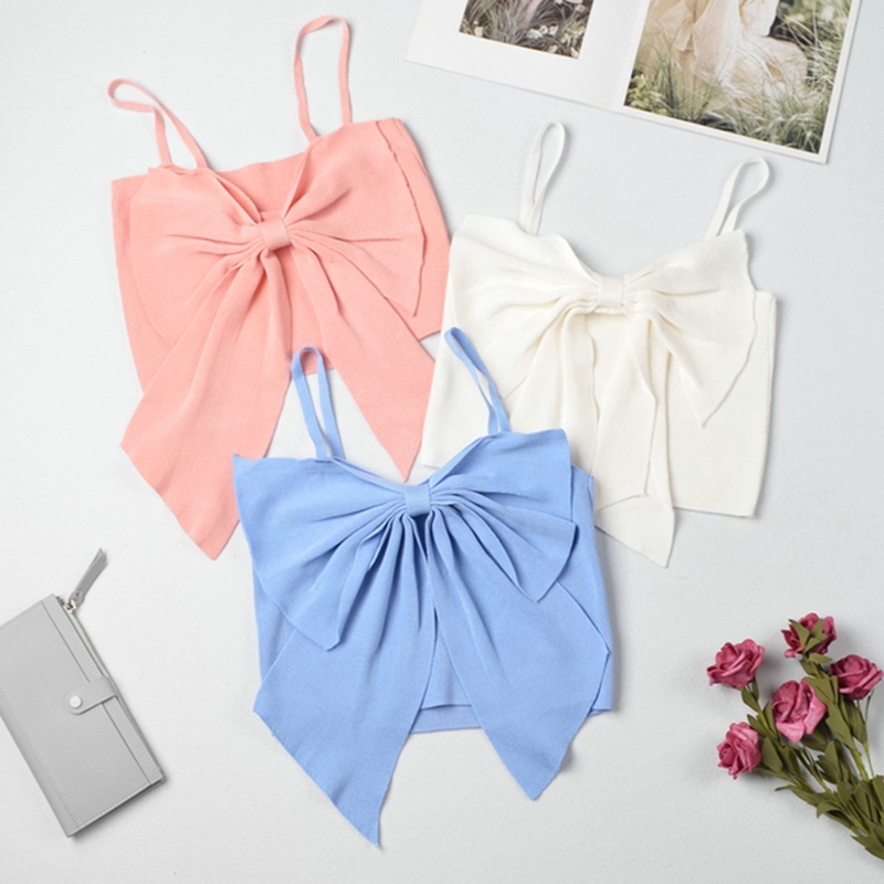 SUXI Áo Tank Top Hở Lưng Phối Nơ Thời Trang Mùa Hè Quyến Rũ Cho Nữ