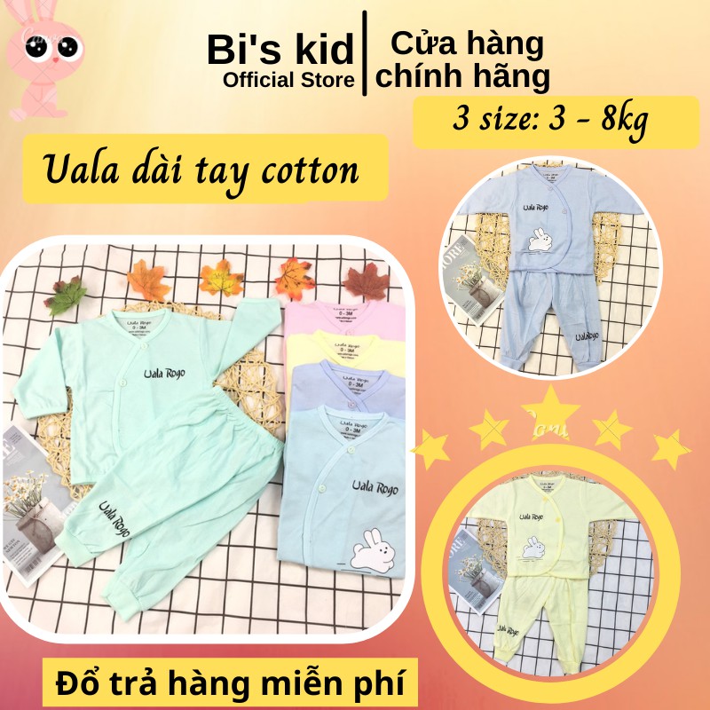 Quần áo trẻ emFREESHIPQuần áo sơ sinh Uala chất cotton mềm,không xù, thấm hút mồ hôi | Size từ 3-9kg| | Dài tay |