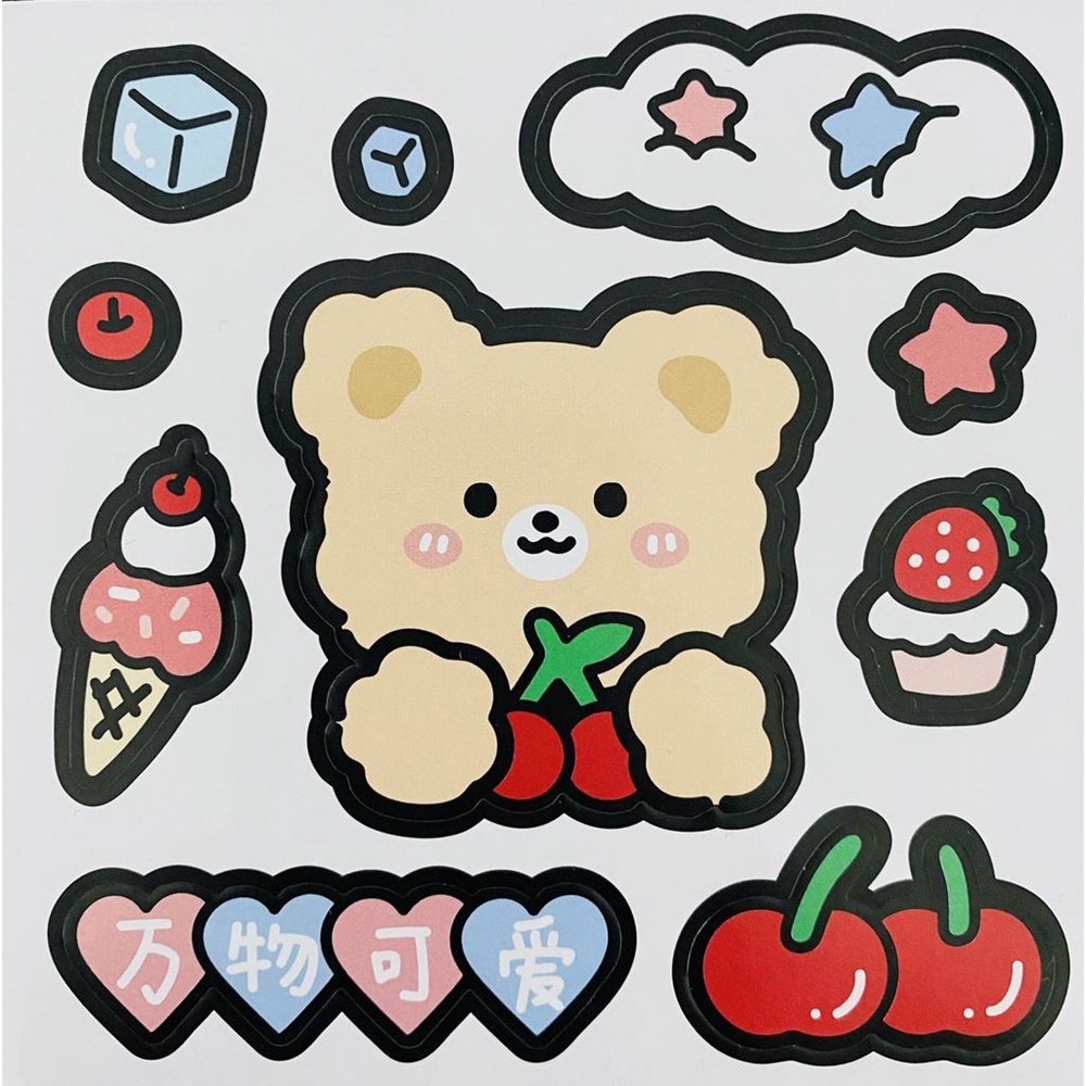 Miếng Dán Bình Nước Diy Họa Tiết Hoạt Hình Đáng Yêu