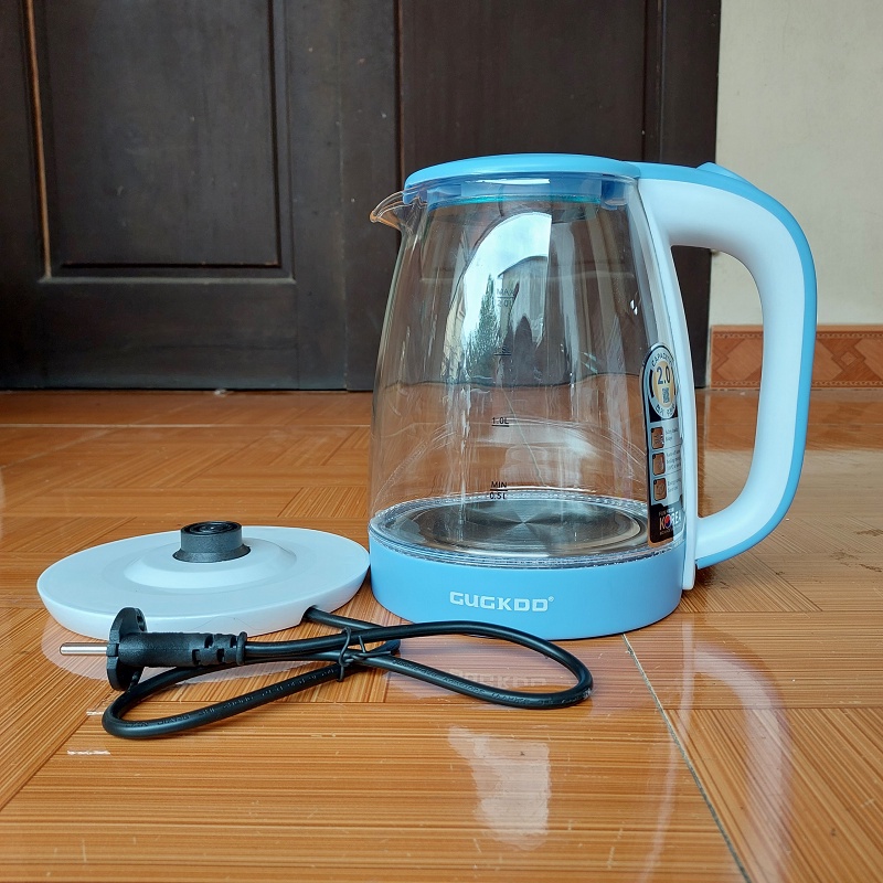 Ấm siêu tốc thủy tinh cao cấp 2.0L 1500w bình siêu tốc trong suốt, tự ngắt khi sôi