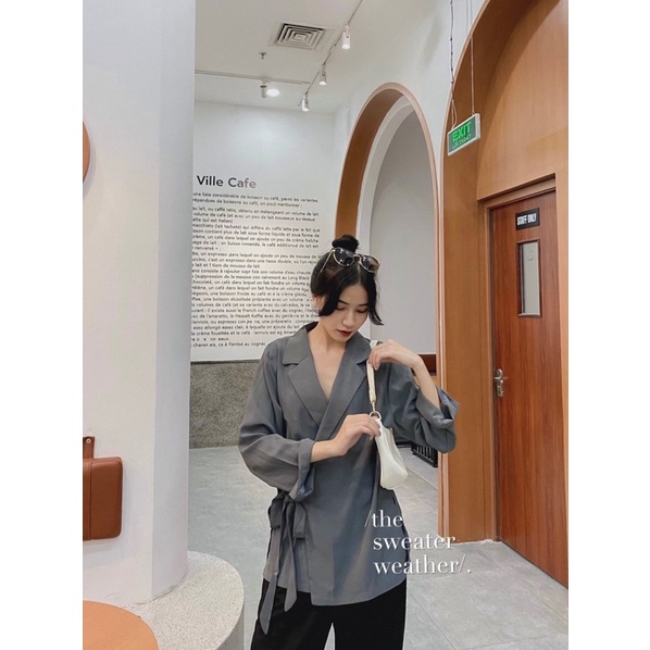 Áo sơ mi vạt chéo thắt nơ chất trượt ulzzang ( Ảnh thật ) | BigBuy360 - bigbuy360.vn