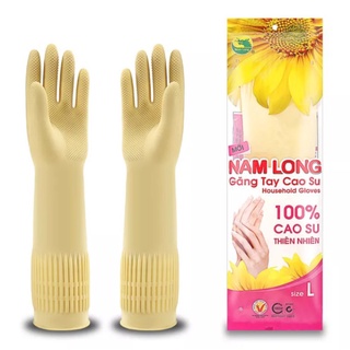 Mua Găng tay cao su Nam Long loại dài 100% cao su thiên nhiên găng tay rửa bát giặt quần áo
